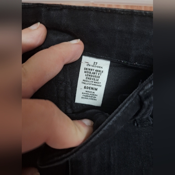 & Denim black jeans size 27 skinny ankle - Picture 3 of 4